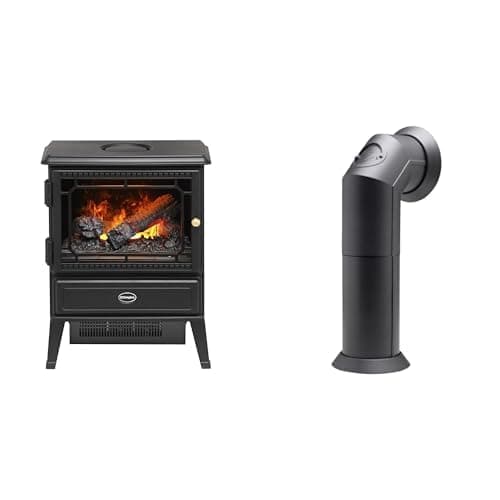 Image of Dimplex Gosford Optimyst Black Electric Stove Fire and Stove Pipe Accessory for Electric Fires