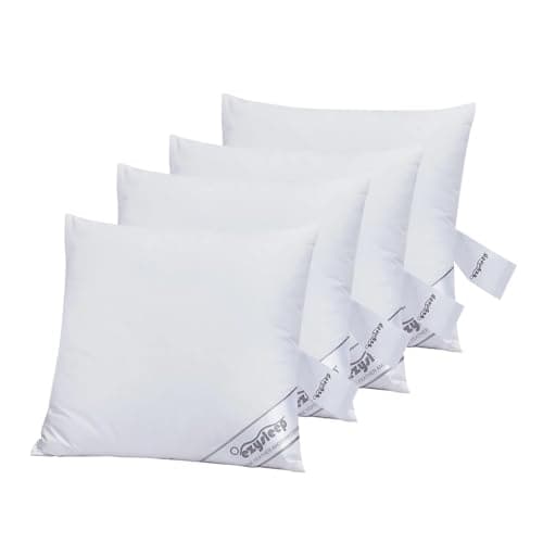 Image of Goose Feather & Down Cushion Pads 45x45cm – Premium Inner Fillers for Sofa & Bed | 4 Pack | Soft, Plump & Supportive Inserts with Breathable Microfibre Casing