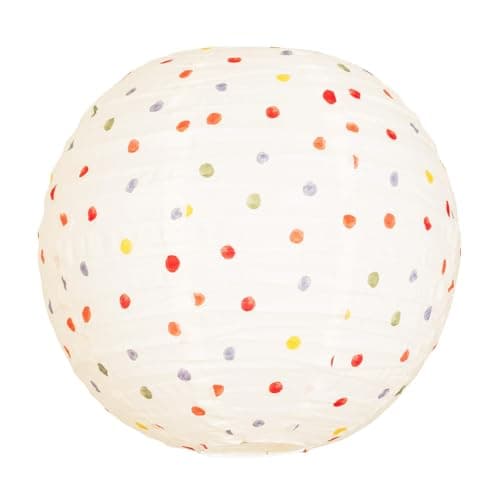Image of ValueLights | Easy Fit Polka Dot Fabric Round Globe Ball Ceiling Light Shade | Ceiling Lights, Home Décor & Improvement Essential | Included LED Bulb | 290mm Shade Width