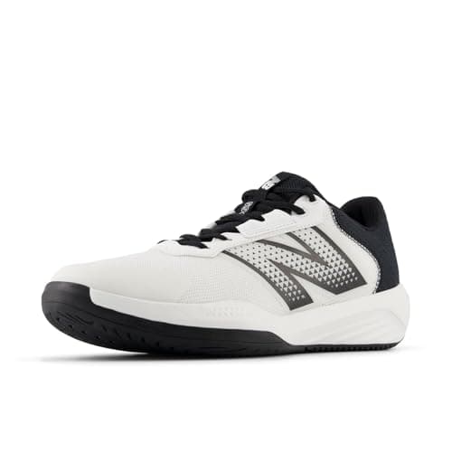 Image of New Balance Men's 696 V4 Hard Court Tennis Shoe, White/Black, 11.5