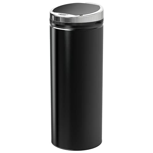 Image of HOMCOM 50L Sensor Bin with Quiet Soft-Close Lid, Automatic Touchless Motion Sensor Rubbish Bin with Fingerprint Resistant, Stainless Steel for Hygienic Kitchen, Home Office Use, Black