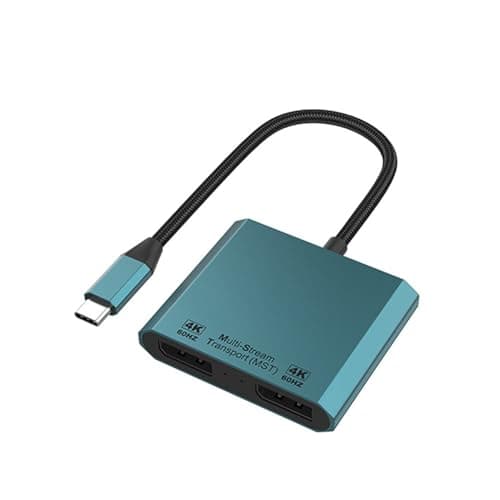 Image of USB C to Dual DisplayPort Adapter, Dual DP Splitter for Dual Monitors 4K 60Hz, USB Type C Multi-Monitor MST Hub Compatible with MacBook Pro/Air, Pad, Surface, Dell, Galaxy, Chromebook (2 in 1)