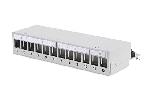 Image of Digitus Desktop Patch Panel - For Keystone Modules - 12-port - Shielded - Patch field - Surface mounting - Grey