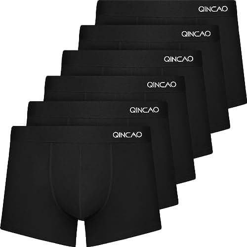 Image of QINCAO Boxer Shorts Mens 6 Pack, No Itchy Labels, Cotton Underwear Retro Trunks, Underwear Gift Set
