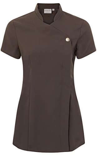 Image of Proluxe Press Stud Salon Tunic - Beauty Hairdressing Massage Therapist Spa Health Work Nail Uniform (Grey, 20)