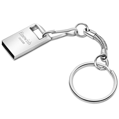 Image of HAODIUSB88 Memory Stick 32 GB, Mini USB Stick 32 GB Waterproof Pen Drive Portable USB Flash Drive 32GB with Key Ring for PC Laptop Computers Tablet etc (Silver)