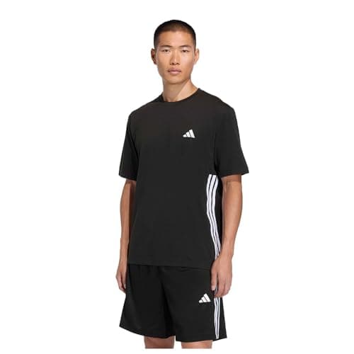 Image of adidas Men's Workout Essentials FEELREADY 3 Stripes T-Shirt, Black/White, XL