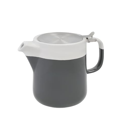 Image of La Cafetière Barcelona Ceramic Teapot with Infuser Basket, 1.2L, Grey