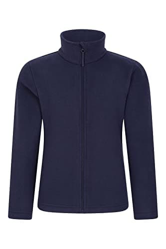 Image of Mountain Warehouse Camber II Kids Full-Zip Fleece - Comfy, Lightweight Sweatshirt, Full-zip, For Boys & Girls - For Spring Summer, Camping, Outdoors & Hiking Dark Blue Teen Size 13 Years