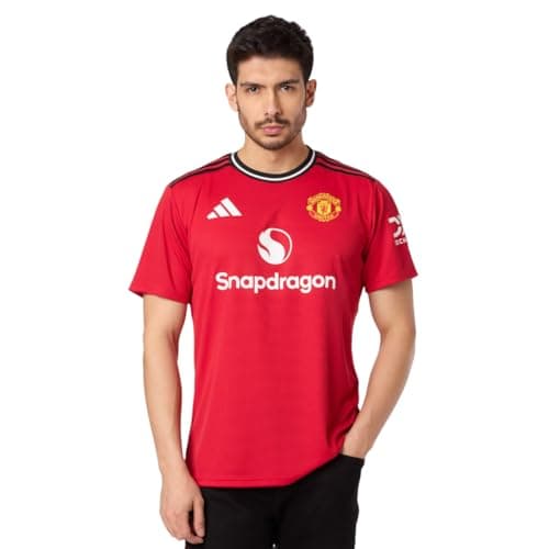 Image of adidas Men’s Manchester United 25/26 Home Football Jersey – Fan Version (UK, Alpha, S, Regular, Regular, Red)