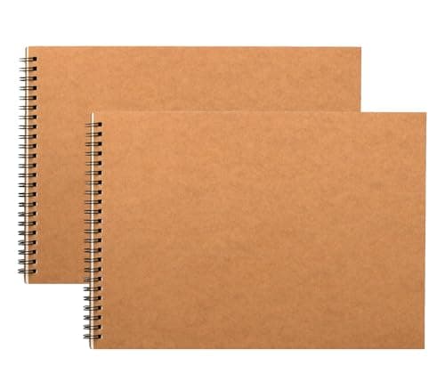 Image of 2Pack Sketchbook A3 Landscape Spiral Bound A3 Sketchbook 60 Pages of 160gsm Cartridge Paper - Hardback (A3-2Pack)