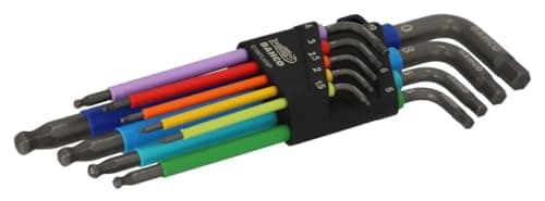 Image of Bahco C1997LM/9P 9 Piece Metric Long Ball End Coloured Hexagon Allen Key Set 1.5-10mm