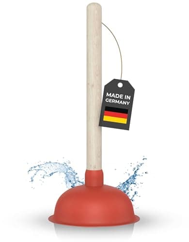 Image of Klangfeiler® Sink & Drain Plunger - 140mm & Extra Strong - Made in Germany - Suction cup cleaner for sinks, showers & more