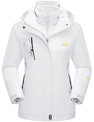 Image of TACVASEN Women Jacket Waterproof 3 in 1 Jackets Skiing Jacket Winter Warm Fleece Jacket Ski Snow Parka Work Windbreaker