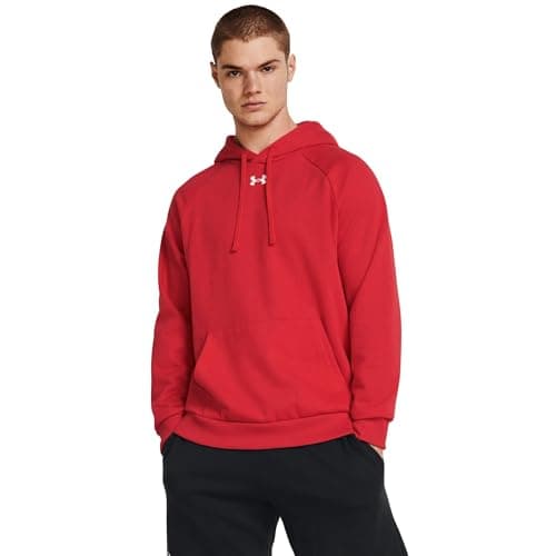 Image of Under Armour Men's Rival Fleece Hoodie Sweatshirt, (601) Red/White, L Lang
