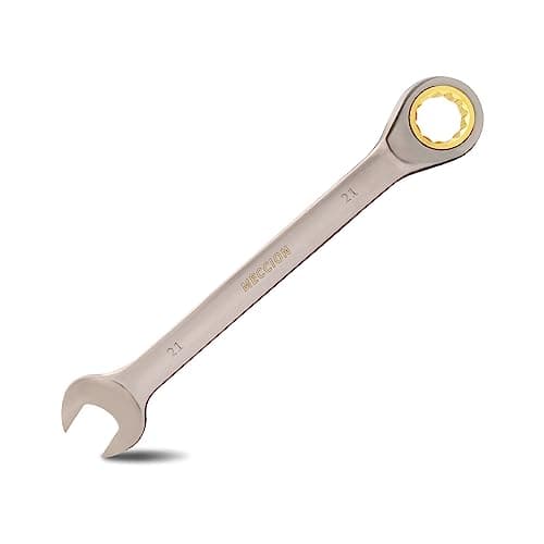 Image of Meccion Fixed Head Ratchet Spanner 21mm Professional Chrome Vanadium Steel Forged Combination Wrench - Black Nickle Plated