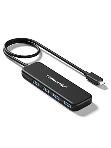 Image of Lemorele USB C Hub, Slim Type C to 4 Port Ways USB 3.0 Adapter Data Extender Hub, High Speed USB Splitter, Compatible with Thunderbolt 3 Macbook Pro M1 Air 2020, iPad Pro Air, XPS, HP Envy, and More