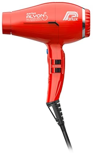 Image of Parlux Alyon Hair Dryer. Light, Long Life Professional Hairdryer with Air Ionizer Technology & 2 Concentrator Nozzles. 2250 W Blow Dryer with 2 Speeds, 4 Temperatures & Cold Shot Button. (Red)