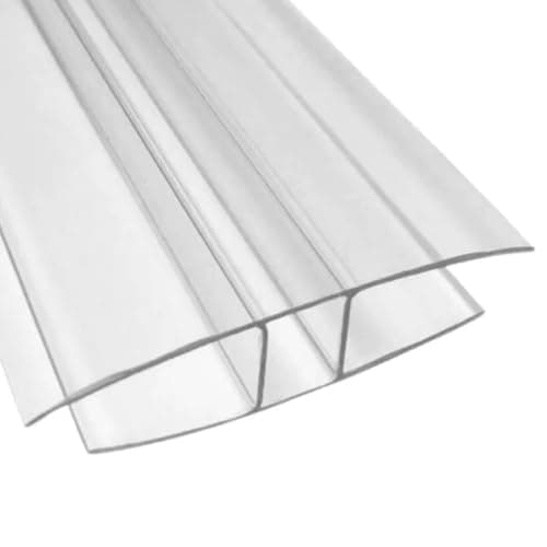 Image of Polycarbonate 16mm H Section Joining Strip – Clear Connector for 16mmmm Polycarbonate Roofing Sheets (3000mm)