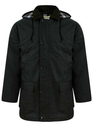 Image of Gillicci MENS WAX COUNTRY PADDED COUNTRY OUTDOOR SHOOTING FISHING FARMING HUNTING TRENCH JACKET COAT (UK, Alpha, M, Regular, Regular, OLIVE GREEN)