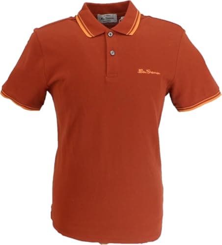 Image of Ben Sherman Men's Signature Polo Shirt (UK, Alpha, XXL, Regular, Regular, Brunt Orange)