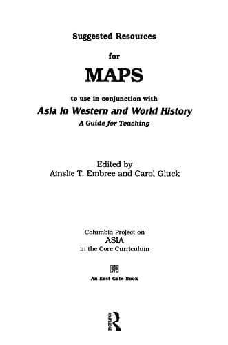 Image of Suggested Resources for Maps to Use in Conjunction with Asia in Western and World History