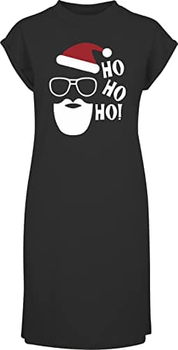 Image of Hippowarehouse ho ho ho t-Shirt Dress Women's Adults Nightie Nightdress Black