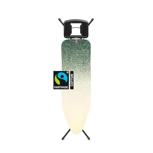 Image of Brabantia - Ironing Board B - With Solid Steam Iron Rest - Adjustable Height - Non-Slip Rubber Feet - 100% Fairtrade Cotton Cover with Foam Layer - Foldable - New Dawn - Size B (124x38 cm)