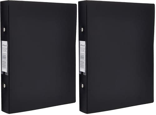 Image of Rexel A5 Ring Binder, Black, 25 mm 2 O-Ring Diameter, Budget, 13428BK (Pack of 2)