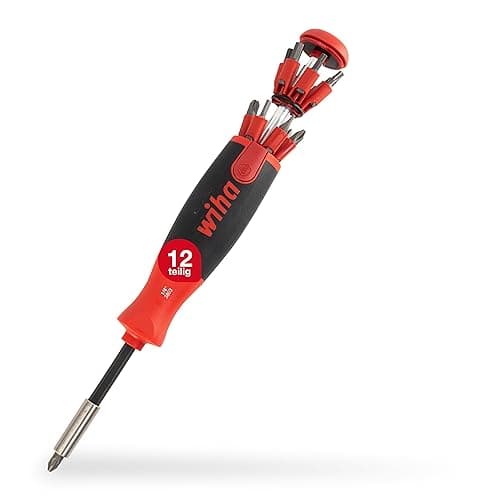 Image of WIHA Wiha LiftUp Magnetic Screwdriver with Bit Magazine 12 bits, Black