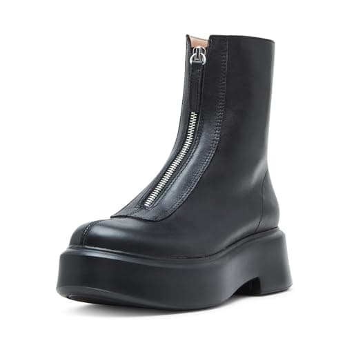 Image of Steve Madden Women's Jones Ankle Boot, Black Leather, 5.5 UK