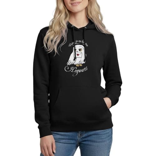Image of Spreadshirt Harry Potter Hedwig Letter Women's Hoodie, M, black