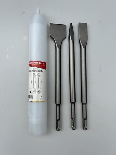 Image of 3 Piece SDS Plus Chisel Set 1 x Wide (40mm), 1 x Flat (20mm), 1 x Point All 250mm Long