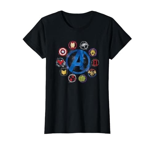 Image of Marvel Avengers Endgame Painted Icons - AC Exclusive T-Shirt, Women, Black, 3X-Large