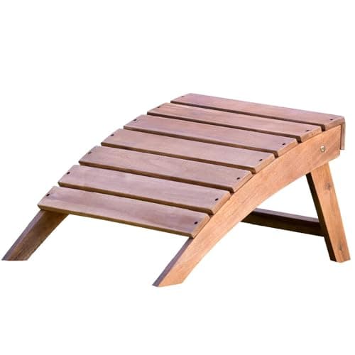 Image of Adirondack Foot Stool Hardwood Footstool Outdoor Ottoman Foot Rest Wooden Accent Furniture for Garden Patio Backyard Balcony Deck