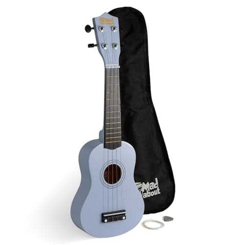Image of Mad About SU8 Soprano Ukulele – Lavender Blue with Gig Bag, Pick, and Spare Strings – Great for Schools and Beginners, Includes Carbon Black Strings for Improved Tuning