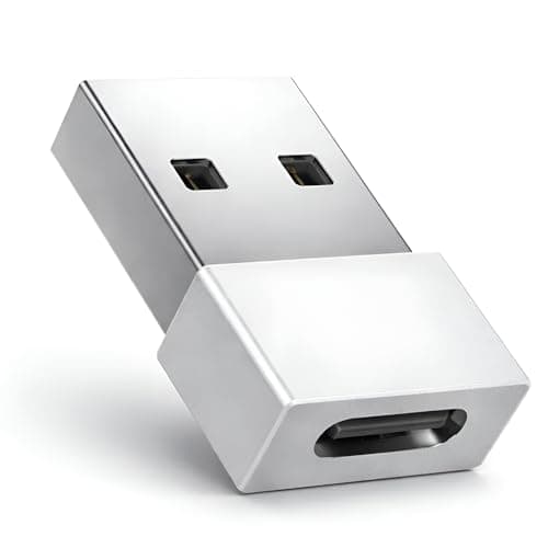Image of USB 3.1 Type C Female TO USB 3.0 Male Adaptor for Smartphones(Samsung Galaxy) Thunderbolt 4 OTG Power cable Port Convertor Charger, USB to USB C Adapter for Mobile phone and laptops (Silver)