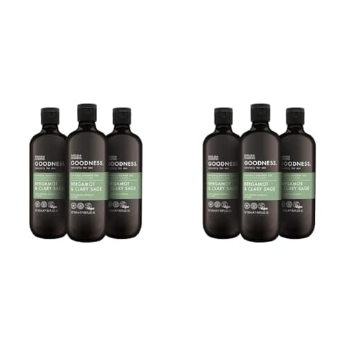 Image of Baylis & Harding Goodness Men's Bergamot & Clary Sage Natural Shower Gel, 500 ml (Pack of 6) - Vegan Friendly