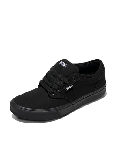 Image of Vans Mens Size 6, Atwood Sneaker Triple Black Canvas Lace Up Shoes, Low Top Men's Trainers, Lightweight Old Skool Sneakers Skate Shoes (6 UK)