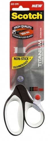 Image of Scotch Titanium Non-Stick Scissors, 1 per Pack, 20 cm - for Precise Cutting, Good for Right Hand Use and Left Hand Use Dot Colour Will Vary