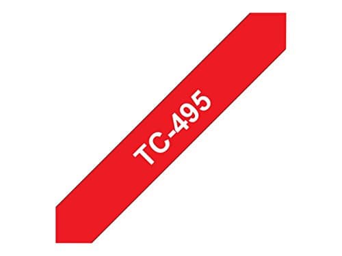 Image of Brother TC 495 - Laminated tape - 9 mm x 7.7 m - white on red