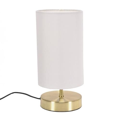 Image of ValueLights | Brushed Gold Cylinder Touch Dimmer Table Lamp with White Fabric Shade Bedside Light Bedside Light | Table Lamps, Home Décor & Improvement Essential