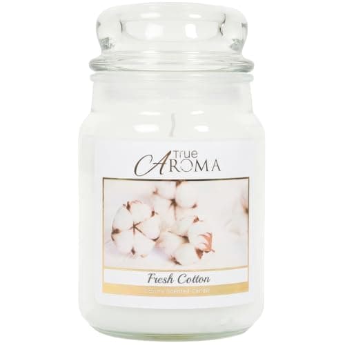 Image of Fresh Cotton Large Jar Candle – Long-Lasting Clean Linen Scent, Premium Glass Jar with Lid, Two-Wick Home Fragrance for Relaxing, Freshening & Odour Neutralising
