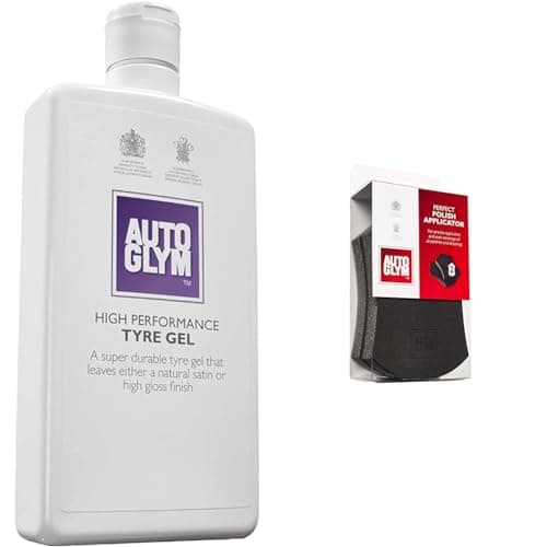 Image of Autoglym High Performance Tyre Gel, 500ml - High Performance Custom Car Wheel Cleaner & Perfect Polish Applicator - Specially Designed Car Polish Applicator Pads with Point and Straight Edges