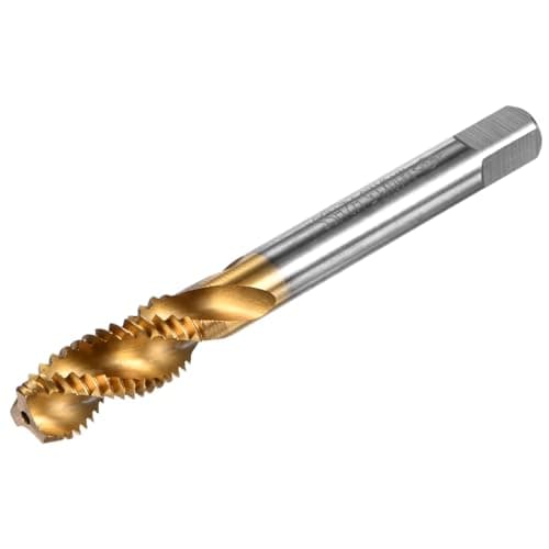 Image of M METERXITY 1-Pack M10x1.5mm Metric Spiral Flute Thread Tap, HSS Titanium Coated Right Hand Threading Tap Screw for Drilling/Milling Machines/CNC Machine Tools, Tapping Tool