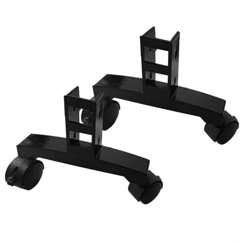 Image of GANCEI Adjustable Foot Bracket With Wheels For Infrared Heater, Sturdy Plastic Stand With Load Bar, 360° Rolling Casters, Home Office(Black)