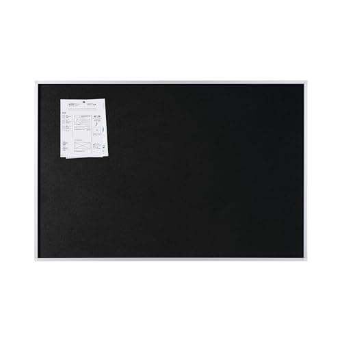 Image of Bi-Office New Generation Black Felt Notice Board, 90 x 60 cm, Aluminium Frame
