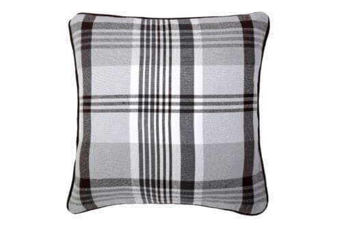 Image of INSAFIANS Tartan Check Cotton Cushion Covers (18" x 18", Coffee)