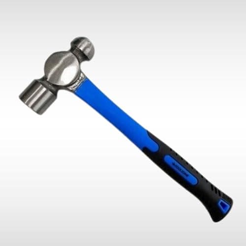Image of Dunnet Tools Hammer 32oz Ball Pein Hammer with Fibreglass Handle – Heavy Duty Engineers Tool with Reduced Vibration and Secure Head Fixing for Ball Pein Metalwork, Riveting, Crafts & Workshop Use