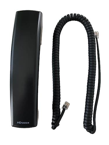 Image of The VoIP Lounge Replacement HD Voice Handset with Curly Cord for Polycom VVX Series IP Phones 300 301 310 311 400 401 410 411 500 501 600 601 1500 Black (Please See Full Description Below)